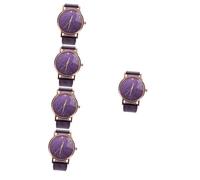 SAFIGLE 5pcs Women Quartz Watch with Silicone Band Stylish Business Wrist Watch for Women Lightweight and Design Elegant for Everyday Wear