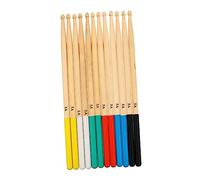 SAFIGLE 6 Pairs 5a Maple Wood Drumsticks Anti-slip Percussion Sticks Electronic and Acoustic Drum Kits Multi-color Set for Beginners and Professionals
