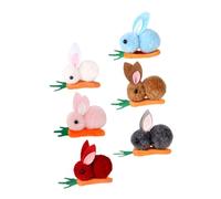 SAFIGLE 6 pcs Plush Rabbit Hair Clips Easter Hair Accessories Cute Mini Bunny Carrot Design for Festive Dress Up