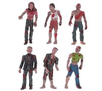 SAFIGLE 6 Pcs Zombie Figures Toys：4 Inch Plastic Horror Action Models for Boys Zombie Puppet Baby Statuette - Walking Dead Dolls Detachable Parts for Creative Play
