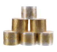 SAFIGLE 6 Rolls Pet Foil Decorative Washi Tape Set Each, Waterproof Self-adhesive Scrapbook Tape with Butterfly Pinecone Ginkgo Leaf and Star Dot Patterns for Journals and Crafts