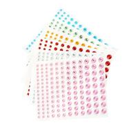 SAFIGLE 6 Sheets Rhinestone Face Jewels Stickers for Makeup Self Adhesive Gem Embellishments White Yellow Green Red for Festivals Parties and DIY Crafts