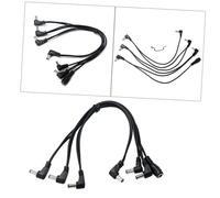 SAFIGLE 6-way Right Angle Daisy Chain Power Supply Cable for Guitar Effect Pedals Copper Wire 1.5m Length Black
