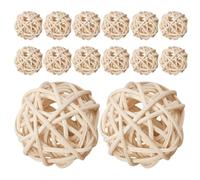 SAFIGLE 60pcs Christmas Rattan Ball: Wicker Takraw Orbs Ornaments - Decorative Vine Spheres - Natural Bowl Filler Balls for Table Centerpieces Potpourri Decor
