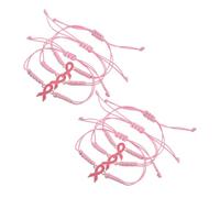 SAFIGLE 6pcs Adjustable Braided Awareness Bracelets for Women Handmade Inspirational Jewelry for Health Conscious Friends Elegant Versatile Accessory for Everyday Wear