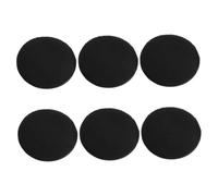SAFIGLE 6pcs Black Ultra-thin Pu Material Face Powder Applicators 54mm round Makeup Pads for Loose Powder Foundation Application, Soft Crystal Velvet Makeup Pads for Daily Beauty Use