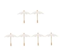 SAFIGLE 6pcs Bride Lace Umbrellas Wedding Umbrella Bridal Wedding Photo Props for Decorative Use Vintage Parasol for Bridal