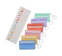SAFIGLE 6pcs Checklist Keychain with Stickers, Small Habit Tracker for Visual Progress Tracking, Abs Material Everyday Carry Planner for Monthly Habit Tracking