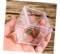 SAFIGLE 6Pcs Clear Acrylic Candy Boxes Small Square Cube Packaging Storage Cases with Lid Transparent Organizer for Jewelry Party Favors Gifts