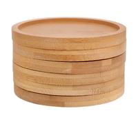 SAFIGLE 6pcs Craft Coaster DIY Mosaic Craft Non-slip Drink Mats 5 Inch round Bamboo Reusable Rustic Farmhouse Hot Cup Coaster for Kindergarten Coffee Bar Desk