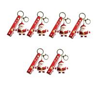 SAFIGLE 6pcs Cute Santa Claus Keychain Pendants Lovely Xmas Doll Ornaments for Bags Christmas Decorations for Holiday Cheer