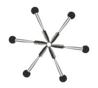 SAFIGLE 6Pcs Dual Head Makeup Sponges Brush for Eyebrow Eyelash Application Comfortable Grip for Blending Buffing and Setting Cosmetics Sleek Black Silver Design