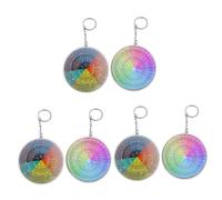 SAFIGLE 6pcs Emotions Wheel Keychain Hanging Feeling Wheel Metal Craft Keychain Lightweight Decor