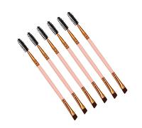 SAFIGLE 6pcs Eyebrow Brush Mascara Brush Brushes Powder for Professional Angled Light Girl Birthday present Eyelash Brush Portable Lash Curler Makeup Tools Artificial Fiber Pink