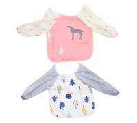 SAFIGLE 6pcs Feeding Apron Sleeves Band Soft Tpu Material Cute Cartoon Design for Comfortable Eating and Painting for Toddlers Random Style