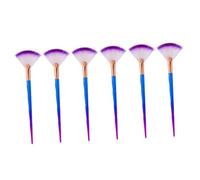 SAFIGLE 6Pcs Fluffy Fan Makeup Brush Reusable Mask Applicators for Easy Facial Mask Application Comfortable Grip for Hard to Reach Areas Shaped Soft Hair Design Vibrant