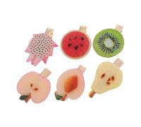 SAFIGLE 6pcs Fruit Hair Clips for Girls Cute Decorative Barrettes Watermelon Peach Pear Dragon Fruit and Apple for Kids Hair Accessories