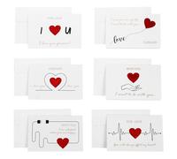 SAFIGLE 6Pcs Gold Foil Heart Greeting Cards with Envelopes, Festival Paper Cards Set for Mother’S Day and Valentine’S Day, Horizontal Blessing Postcards for Special Occasions Random Style