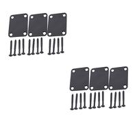 SAFIGLE 6pcs Guitar Neck Connecting Board Joint Plate with Screws for Electric Bass Guitar Ergonomic Design Easy to Operate Black Color