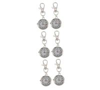 SAFIGLE 6pcs Lightweight Pocket Watch Keyring for Women Casual Watch Decorative Effect