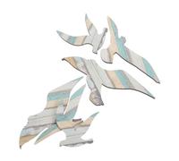 SAFIGLE 6pcs Mediterranean Style Wooden Seagull Wall Art Nautical Coastal Bird Decor for Living DIY Beach Hanging Ornaments with Natural Wood Finish Easy Installation and Unique Sea Bird
