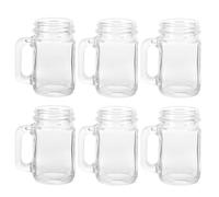 SAFIGLE 6pcs Mini Mason Jar Glasses Small Shot Cups for Liquor Whiskey Cocktails Party Use Household Beer and Decorative Drinking Glasses