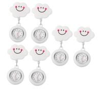 SAFIGLE 6pcs Nurse Fob Watch Retractable Pocket Watch for Women Digital Nurse Clip Smile Cloud Shape Sturdy Material