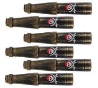 SAFIGLE 6pcs Pirate Spyglass Monocular Telescopes, Coffee Plastic Pirate Accessories for Kids, Telescopic Party Favors for Pirate-themed Events