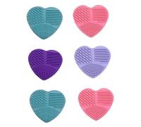 SAFIGLE 6Pcs Portable Cleansing Cushion Multi Functional Silicone Makeup Brush Cleaner Mat for Efficient Cleaning of All Makeup Tools Mixed Colors