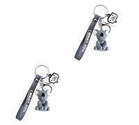 SAFIGLE 6pcs PVC Geometric Keychain with Lanyard for Handbag and Car Keys Creative Design Durable and Safe Material for Organizing and Decorating Your Essentials