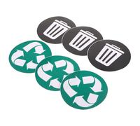SAFIGLE 6pcs Reusable PVC Recycling Sticker Set for Trash Bin, Waterproof Adhesive Trash Can Labels with Easy Tear and Paste Feature, Suitable for Park and Public Place Waste Sorting