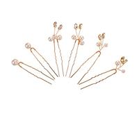SAFIGLE 6pcs Rhinestone Pearl Wedding Hair Pins Elegant Bridal Accessories for Weddings Engagements and Special Occasions Unique Hair Forks for Women