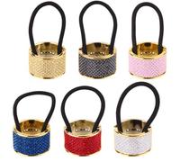SAFIGLE 6pcs Rose Gold Hair Cuffs Elastic Ponytail Holders for Women Curly Hair Accessories Sturdy No Crease for Everyday Use