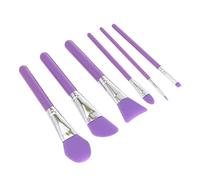 SAFIGLE 6PCS Silicone Cosmetic Brush Set for Women for Applying Foundation Facial Masks and Eyebrow Makeup Handle for Comfortable Grip Minimize Makeup Waste
