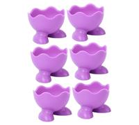 SAFIGLE 6Pcs Silicone Egg Cups with Feet Boiled Egg Serving Holders Tabletop Stand Reusable Dishwasher Safe Wear-Resistant Random Color Random Color