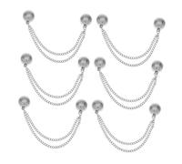 SAFIGLE 6pcs Silver Magnetic Clothing Fasteners Alloy No-sew Hemming Clips Long-term Use Adjustable Clothing Buckles for Jeans Pants Cinch Clips Practical Accessories