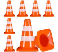 SAFIGLE 7-Piece Miniature Road Traffic Cones Set - Kids Sand Table Model Playset - Educational Traffic Signs & Parking Cones for Imaginative Play and Role-