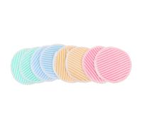 SAFIGLE 8pcs Bamboo Fiber Makeup Remover Pads Double Layer Reusable Washable Cosmetic Removal Puff for Skin Types Stripes