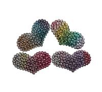 SAFIGLE 8pcs Gradient Heart Hair Clips for Use Metal Snap Barrettes Rhinestone Accent for Bangs Ponytails Wedding Valentine Party