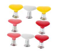 SAFIGLE 8pcs Heart-Shaped Toilet Tank Buttons Plastic Push Button Replacement with Small Base Red Yellow White Pink Flush Press Aid for Easy Toilet Lid Operation