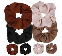 SAFIGLE 8pcs Large Elastic Hair Bands for Women Soft Double-sided Linen Scrunchies with Stretch Comfortable Non-slip Hair Ties Stylish Accessories for Everyday Wear