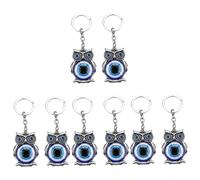 SAFIGLE 8pcs Owl Shaped Evil Charming Keychain Pendant for Ornament Unique and Luck Adorable Nursery Decor