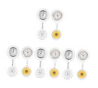 SAFIGLE 8pcs Pocket Watch Retractable Fob Clock Clip Design for Healthcare Professionals Charming Colors Deep Cherry Blossom Practical Accessory