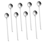SAFIGLE 8pcs Stainless Steel Espresso Spoons Long Handle Round Stirring Spoons for Coffee Tea Desserts Silver Precision Mixing Cutlery