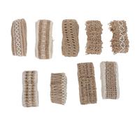 SAFIGLE 9 Rolls Burlap Lace Ribbon, Decorative Jute Trim Ribbon for Sewing Crafts and Wedding Decor, Rustic Elegant Natural Jute Material, Suitable for Event Planning and Bridal