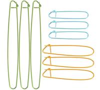 SAFIGLE 9PCS Aluminium Stitch Holders Pins for Knitting Crochet Yarn Markers Safety Large Stitch Pins Random Colors, 3 Sets Weaving Cable Needles for Sewing and Craft Random Color