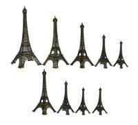 SAFIGLE 9pcs Eiffel Tower Decorative Statue, Iron Model Cake Topper, Table Centerpiece, Elegant Design for French Birthday Party Cakes and Home Decor