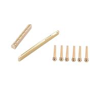 SAFIGLE Acoustic Guitar Nut and Bridge Saddle Kit with 8 Copper Bridge Pins for Folk Guitar Gl27 Suitable for Beginners