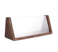 SAFIGLE Acrylic Meeting Table Sign with Wooden Base V-shaped Office Desk Name Card Holder for Conference Leadership and Judge Seating Display