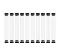 SAFIGLE Acrylic Pen Boxes 10pcs, Empty Single Pen Holders with Black Ends, Cylinder Display Cases for Office, School, and Presentation, 151x21mm